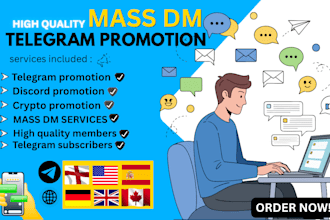 do telegram mass dm , discord dm , only fans promo, crypto promotion