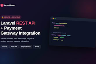 laravel rest api and integrate payment gateways
