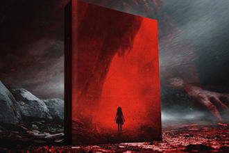 design a dark horror book cover illustration