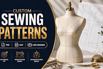 create custom sewing patterns with grading in pdf and dxf