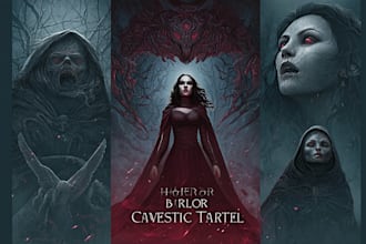 design a professional horror book cover illustration