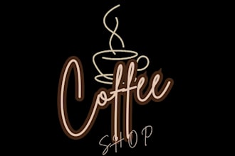 design the coffee shop logo in modren style