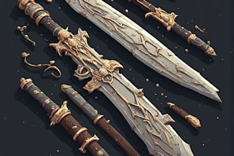 create weapon concept art for you