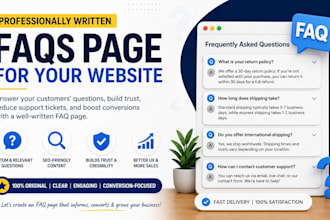 write frequently asked questions faqs page for your website