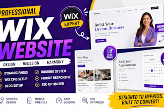 design or redesign interactive wix dynamic page wix harmony blog booking website