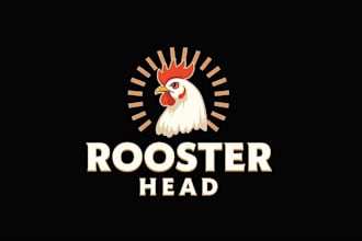 make a high quality rooster head logo in 12 hours