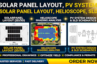 do solar panel layout, pv system, helioscope shading analysis, sld schematics