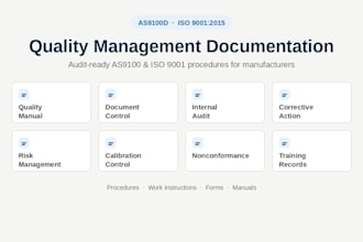 write as9100 and iso 9001 documentation and sops