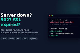 debug your linux server, nginx, SSL, dns, or app deployment