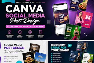 design professional canva instagram post and social media