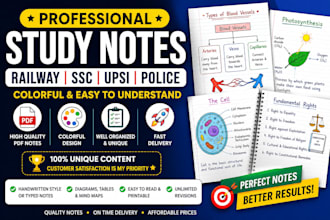 create study notes, thumbnails and PDF design