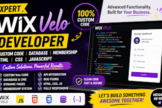be your wix velo developer membership  wix custom code database coding html css