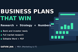write a professional business plan for your startup or loan
