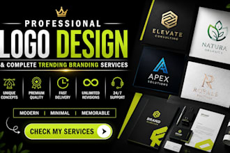 design a minimalist business logo, branding kit, brand identity and brand guide