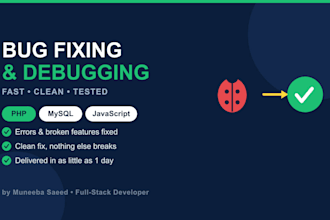 fix bugs and errors in your PHP, mysql and javascript code