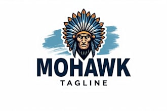 create an eye catching mohawk indian tribe logo in one day