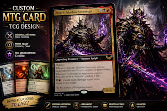 create custom mtg card art, fantasy trading card and tcg illustration