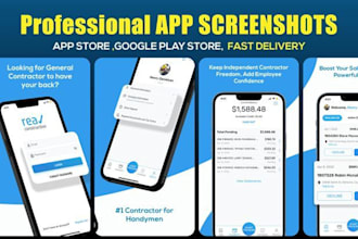 design app screenshots for app store and play store