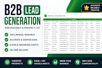 do b2b lead generation, email list building and web research