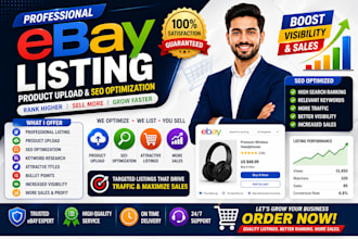 do professional ebay listing, product upload and SEO optimization