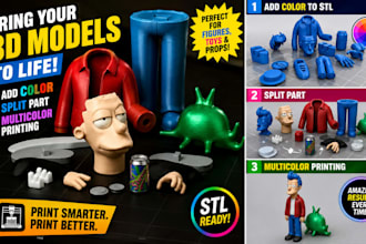 add color to 3d model convert stl to 3mf split part convert 2d to 3d