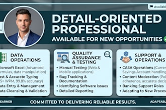 do accurate data entry, excel, copy typing, and web research