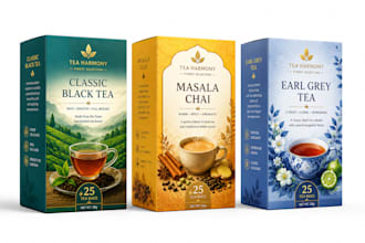 design premium tea packaging box and labels