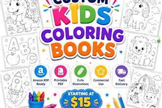 create a fun and unique printable coloring book for kids