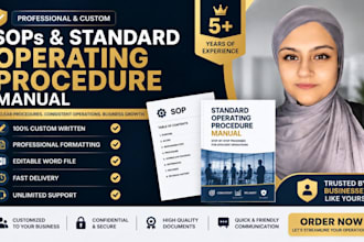 write professional sops and standard operating procedure manuals