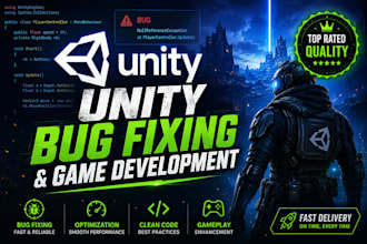fix unity bugs, debug your game, and develop unity 2d 3d games