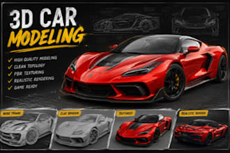 do 3d car modeling, automotive design, car visualization, 3d cad design, rc car