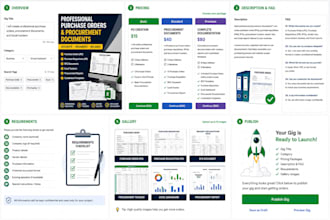 create professional purchase orders, procurement documents, and excel trackers