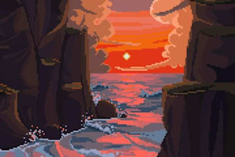 pixel art background animation pixel art landscape scene environment pixel asset