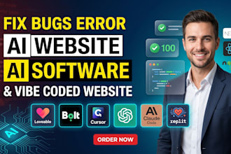 fix, optimize, complete and launch ai built web or app, lovable, bolt, cursor