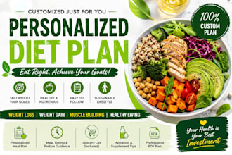 create a personalized diet plan for weight loss, weight gain, muscle buil