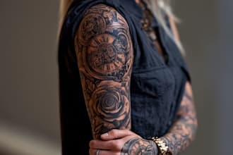 draw a attractive tattoo sleeve art
