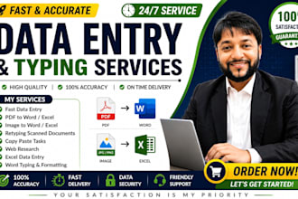 do data entry job, manual typing work