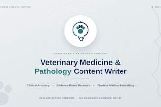 write expert articles on veterinary medicine and pathology