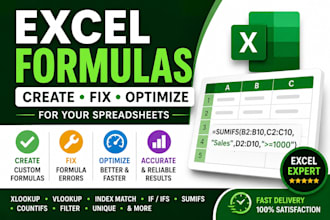 create,fix and optimize excel formulas for your spreadsheets