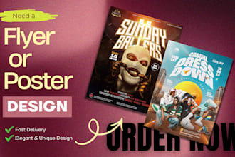 design professional business flyer, event flyer or poster for online marketing