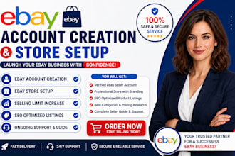 open USA ebay seller account ebay account creation UK ebay store setup listing