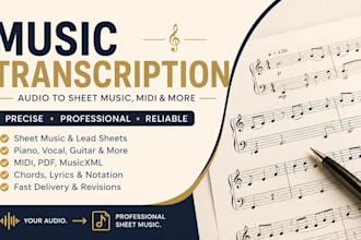 transcribe music audio to sheet music, midi, piano transcription and lead sheet