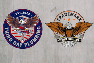 create eagle usa flag, american, patriotic logo design