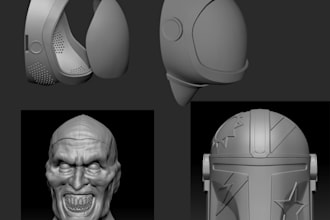 do 3d head, 3d helmet, halloween mask, custom 3d cosplay