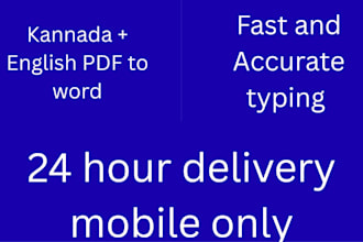 do fast and accurate kannada english pdf to word typing