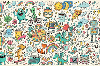 draw fun, quirky, and custom doodle art just for you