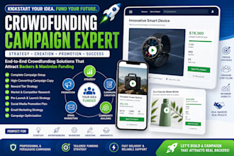 kickstarter and indiegogo crowdfunding campaign creation and promotion