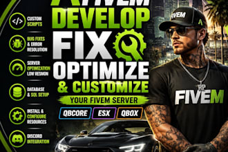 develop, fix, optimize, and customize your fivem qbcore esx qbox server