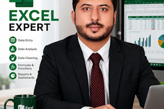 do data entry, formating, data clean, annalise data,