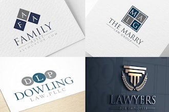 design law firm lawyer attorney legal law advocate notary and justice logo